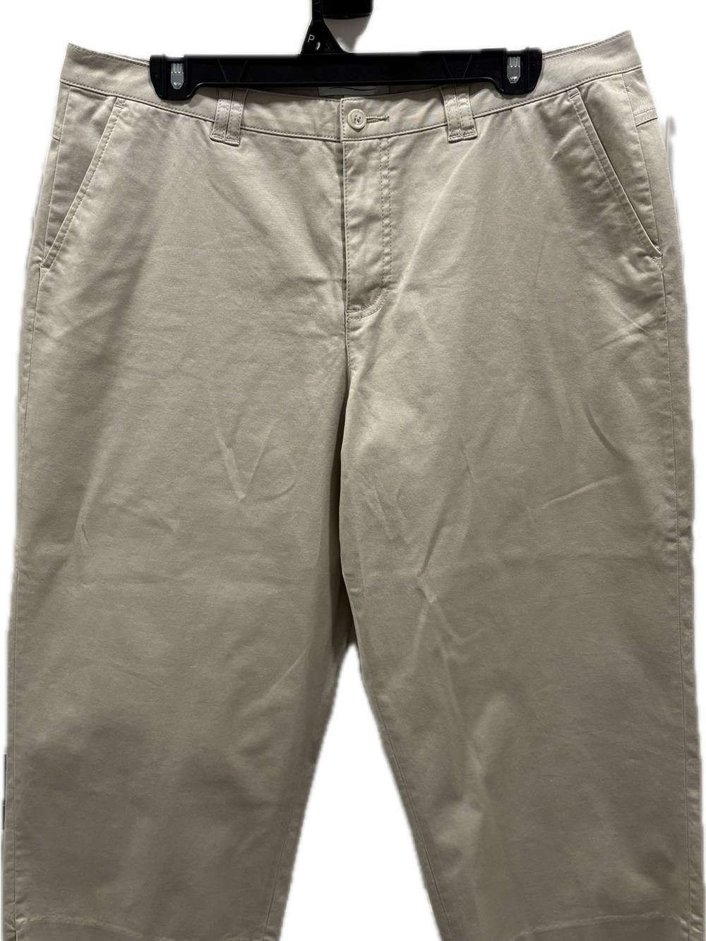 Coldwater Creek Khaki Cropped Pants Size 14 Petite Like New - Picture 2 of 6